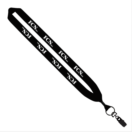 1" Cotton Lanyard with Metal Crimp & Swivel Snap Hook