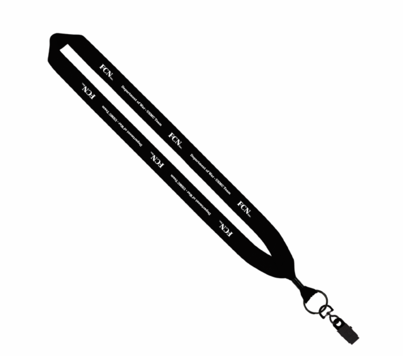 1" Cotton Lanyard with Metal Crimp & Swivel Snap Hook - USMC LOGO
