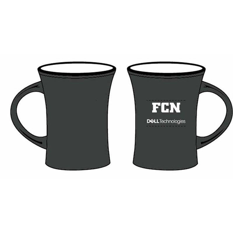 10 oz. Black/ w Black Interior Aztec Mug FCN + Dell